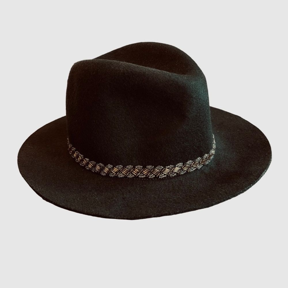 Joe Boxer Wool Beaded Olive Green Hat